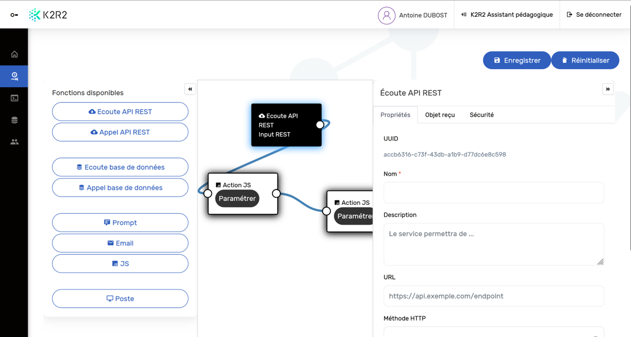 Capture d'écran de l'éditeur de processus métier WF Editeur de charles